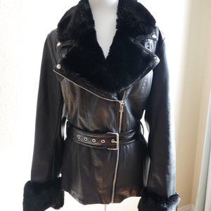 Faux Moto Leather Jacket